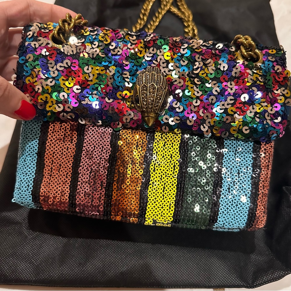 kurt geiger rainbow sequin bag